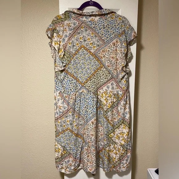 Auw neutrals patchwork dress - Picture 2 of 6